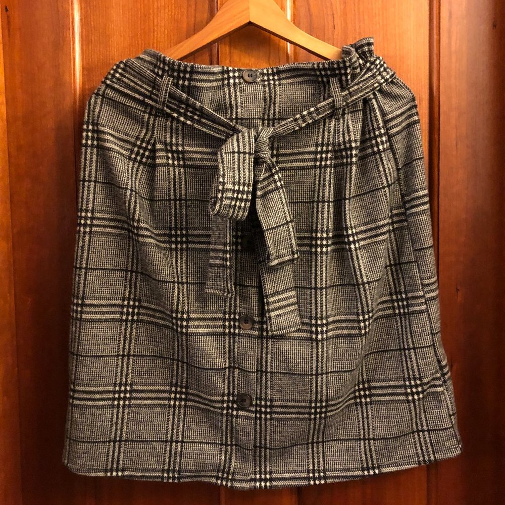 DownEast Good Girl Plaid Skirt, grey/black